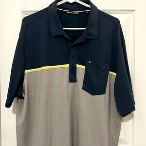 Men's Travis Mathew Blue and Gray Golf Shirt size XL